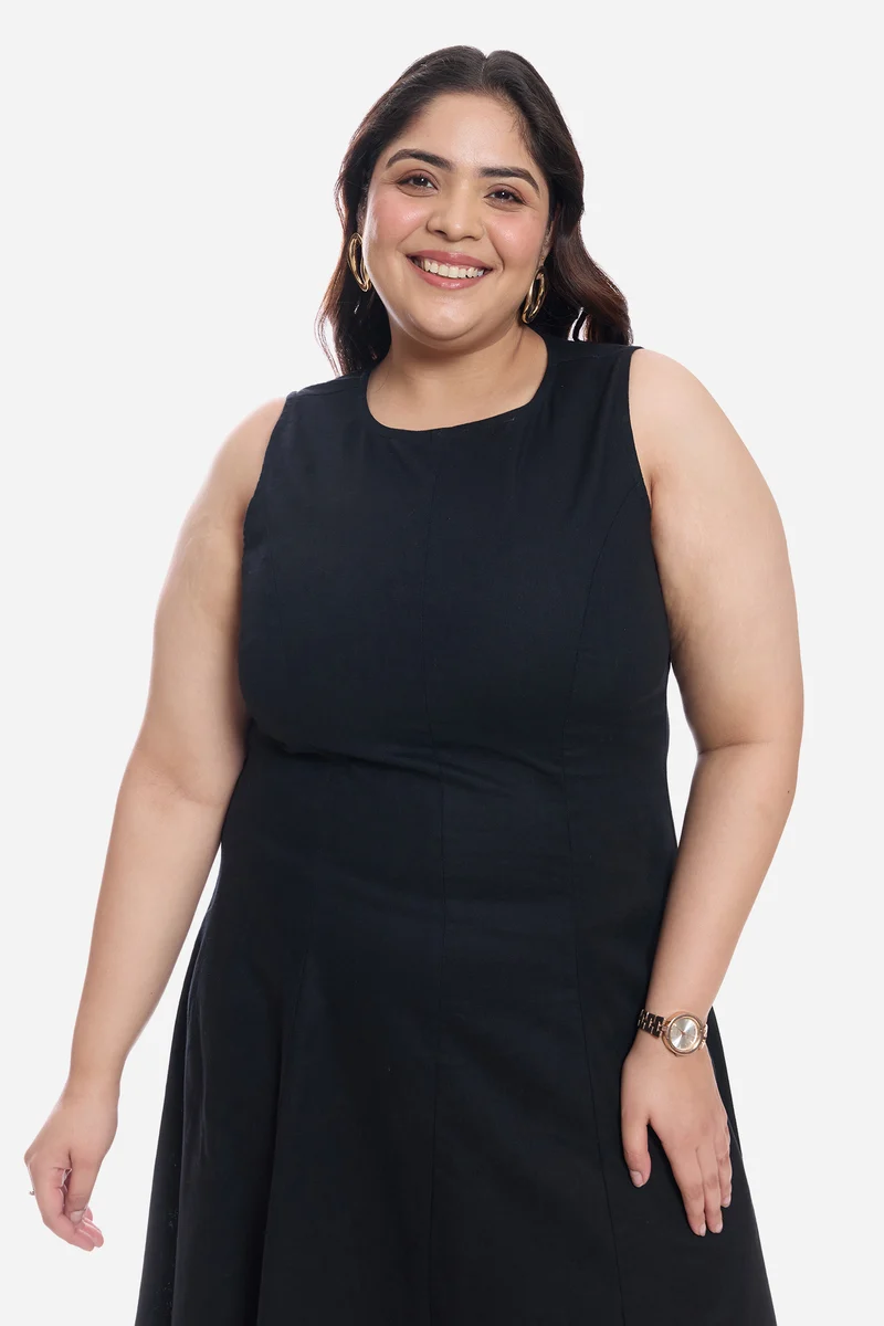 Aylen|Cotton Aline Dress With Fitted Body