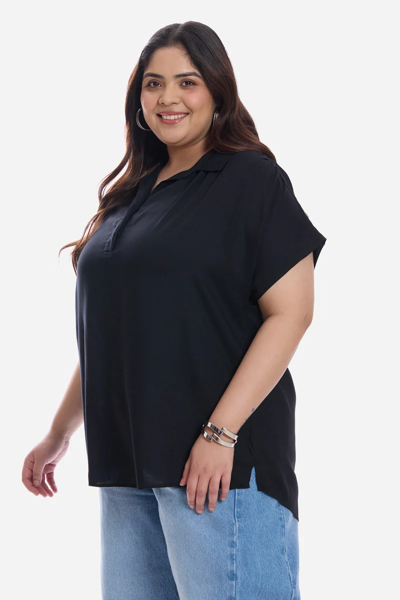 Baani|Viscose Popover Oversized Shirt