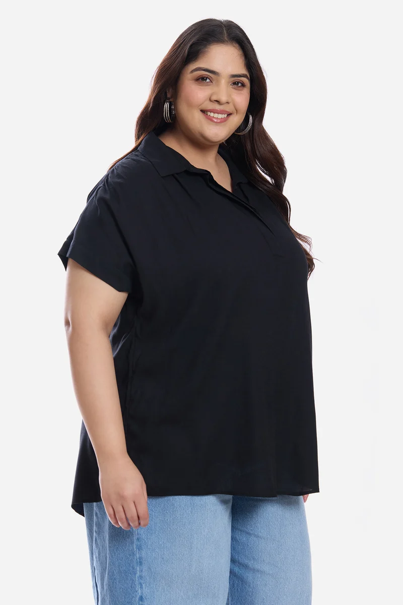 Baani|Viscose Popover Oversized Shirt