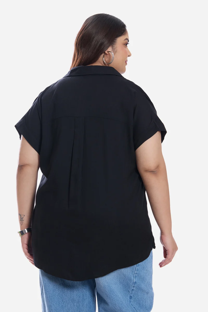 Baani|Viscose Popover Oversized Shirt