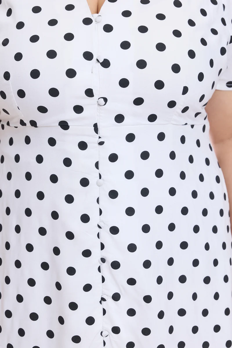Asami|Viscose V Neck Midi Shirt Dress