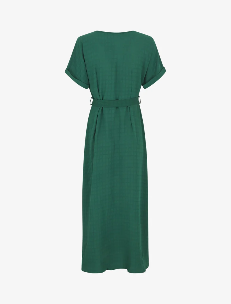 Robe longue évasée manches courtes - Vert