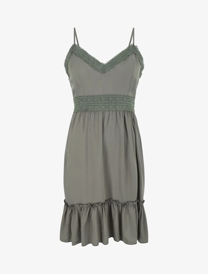 Robe évasée à fines bretelles - Kaki