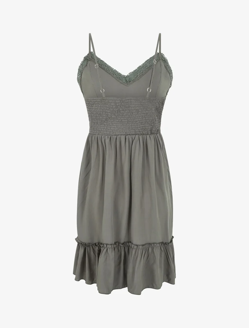 Robe évasée à fines bretelles - Kaki