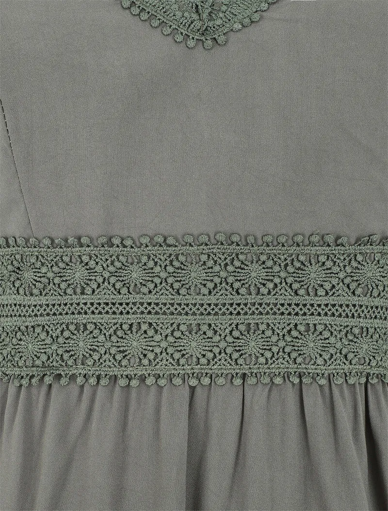 Robe évasée à fines bretelles - Kaki
