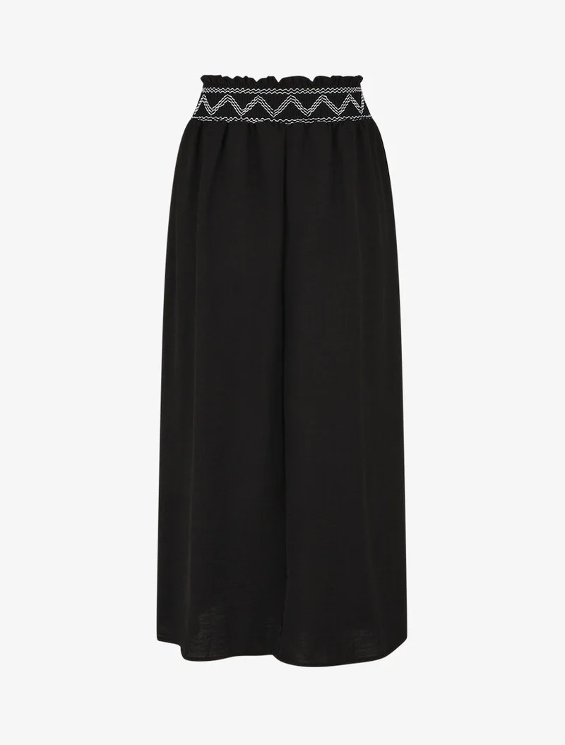 Jupe longue à taille élastiquée - Noir