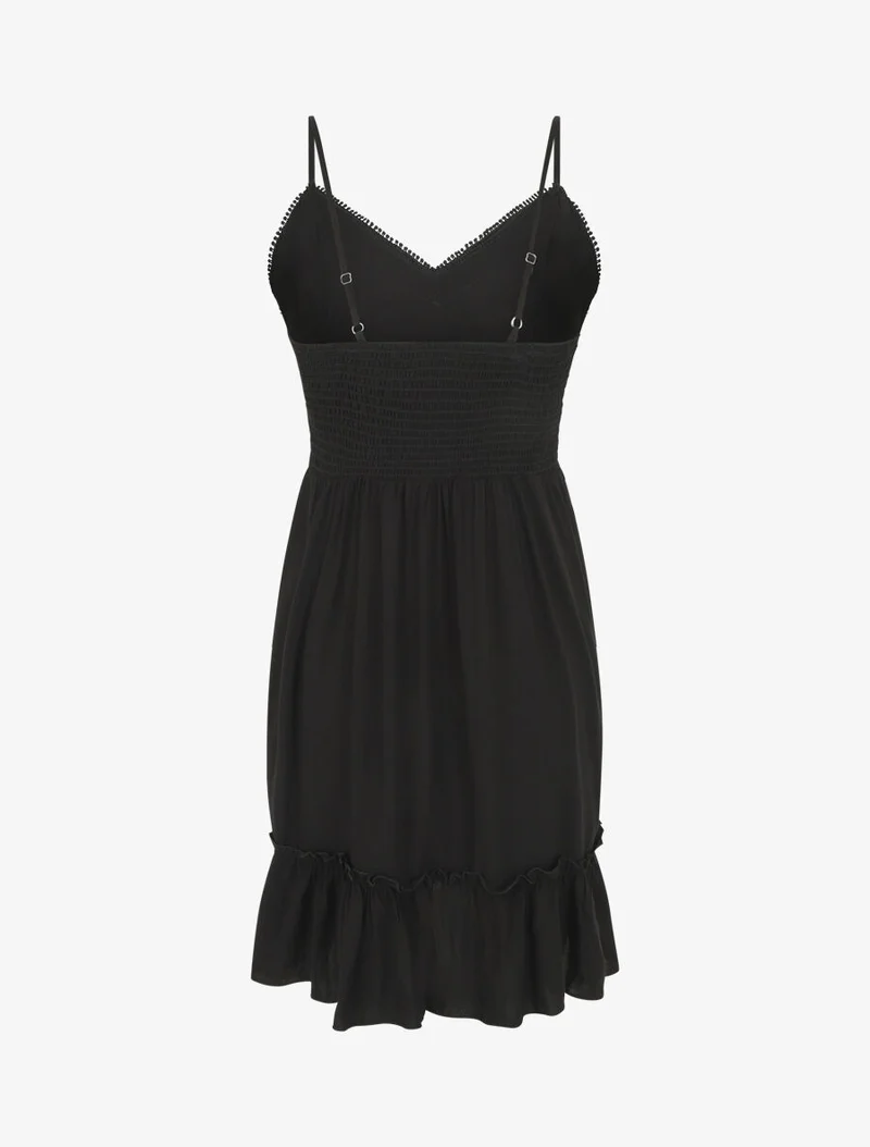 Robe évasée à fines bretelles - Noir