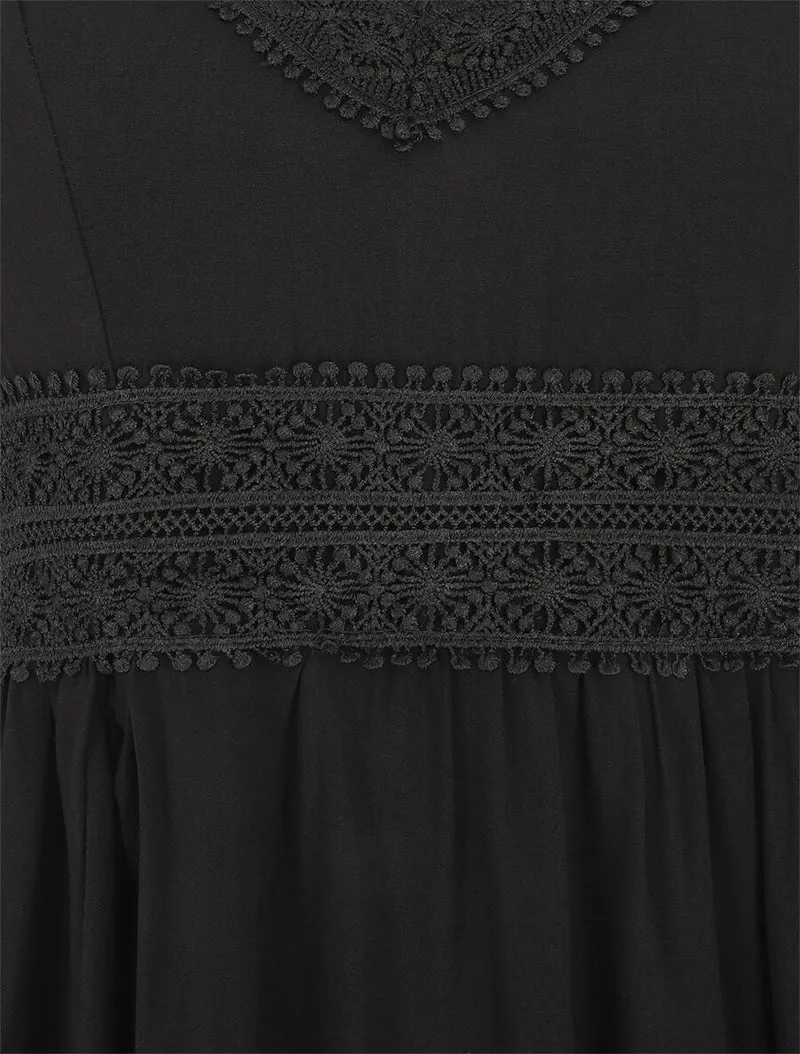 Robe évasée à fines bretelles - Noir