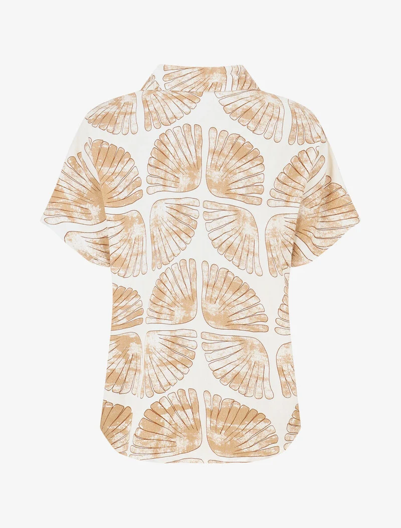 Ensemble chemise et pantalon imprimé fantaisie - Beige