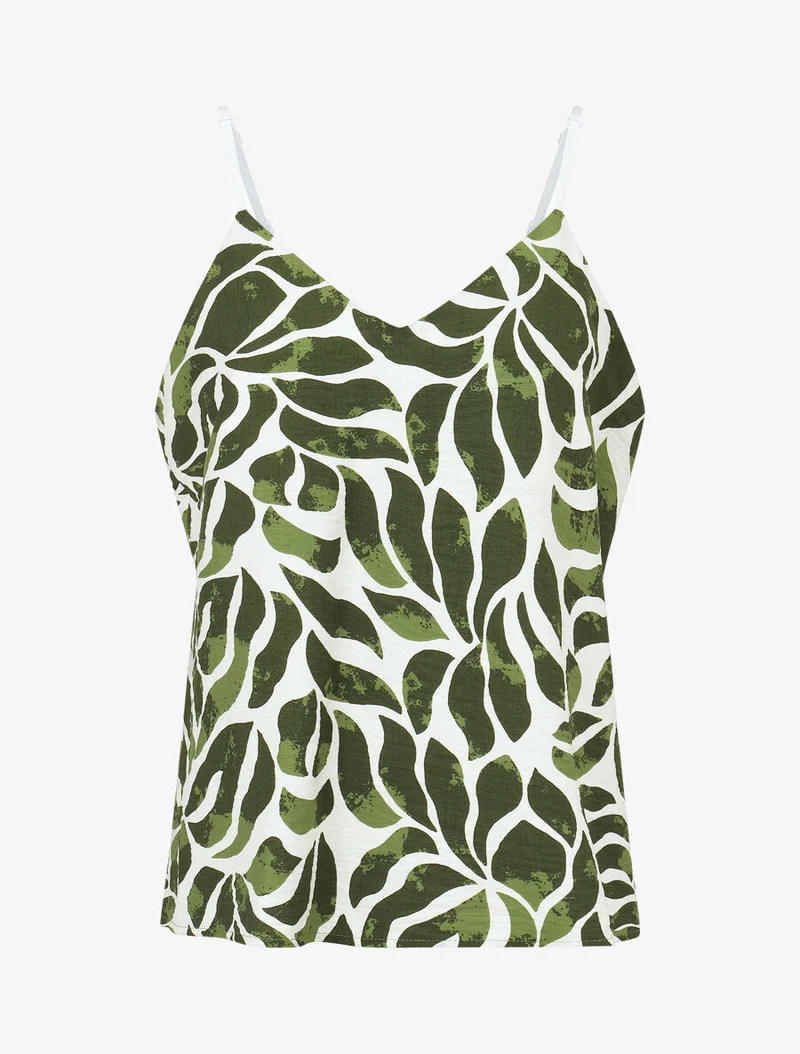 Ensemble caraco et pantalon imprimé abstrait - Vert
