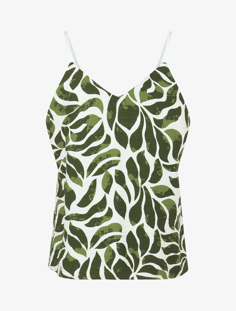 Ensemble caraco et pantalon imprimé abstrait - Vert