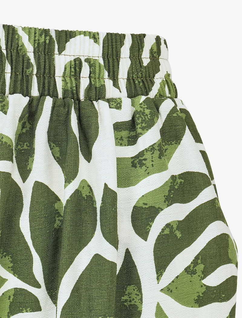 Ensemble caraco et pantalon imprimé abstrait - Vert