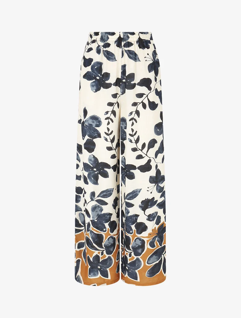 Ensemble chemise et pantalon imprimé floral - Marine