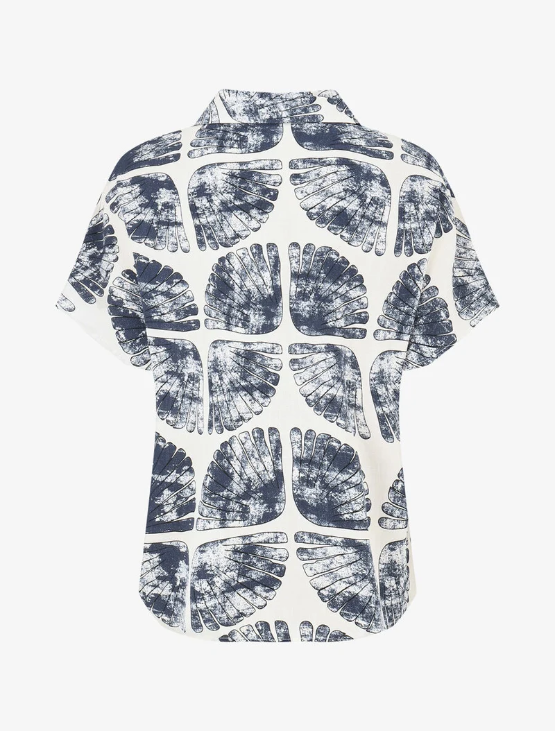 Ensemble chemise et pantalon imprimé fantaisie - Marine