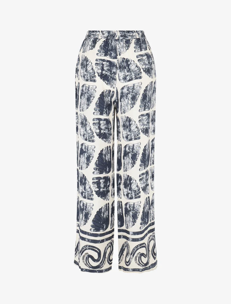 Ensemble chemise et pantalon imprimé fantaisie - Marine