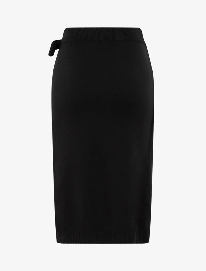 Jupe style portefeuille en maille - Noir