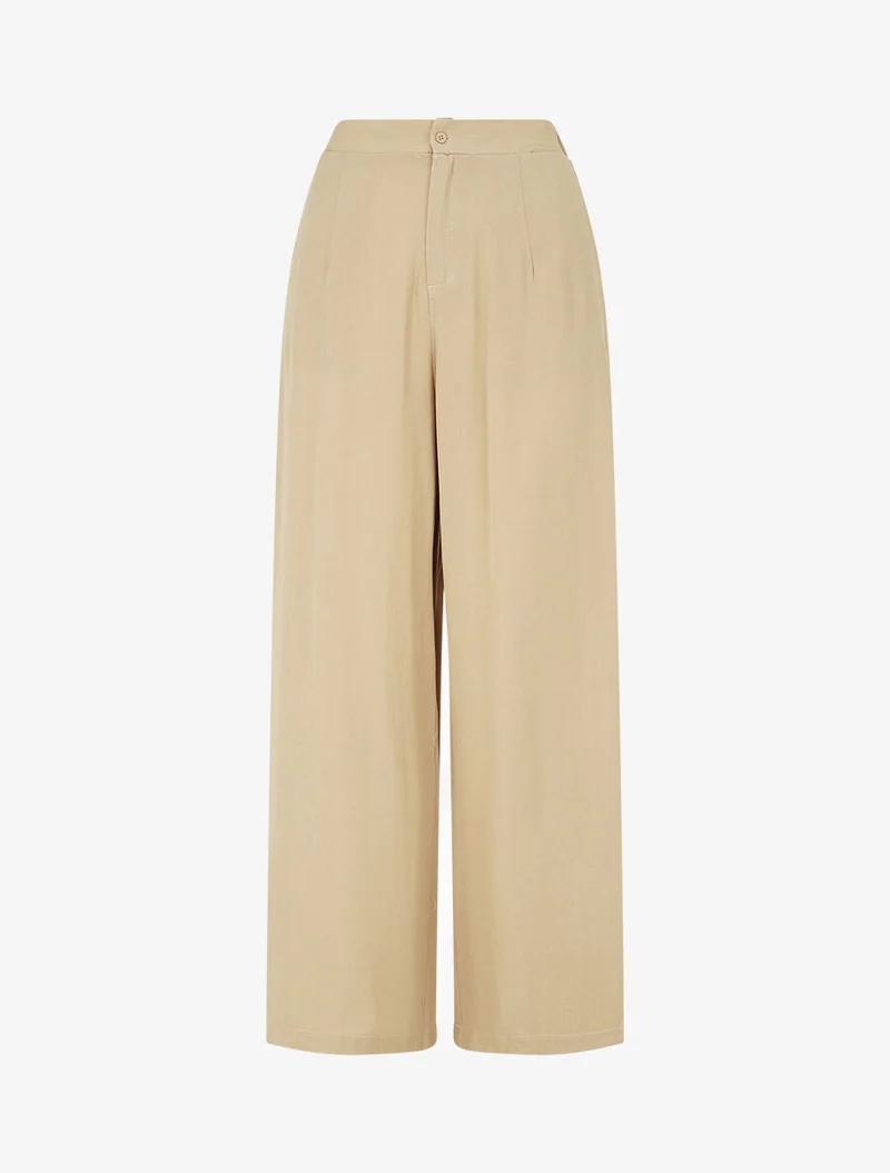Ensemble top à nouer et pantalon - Beige