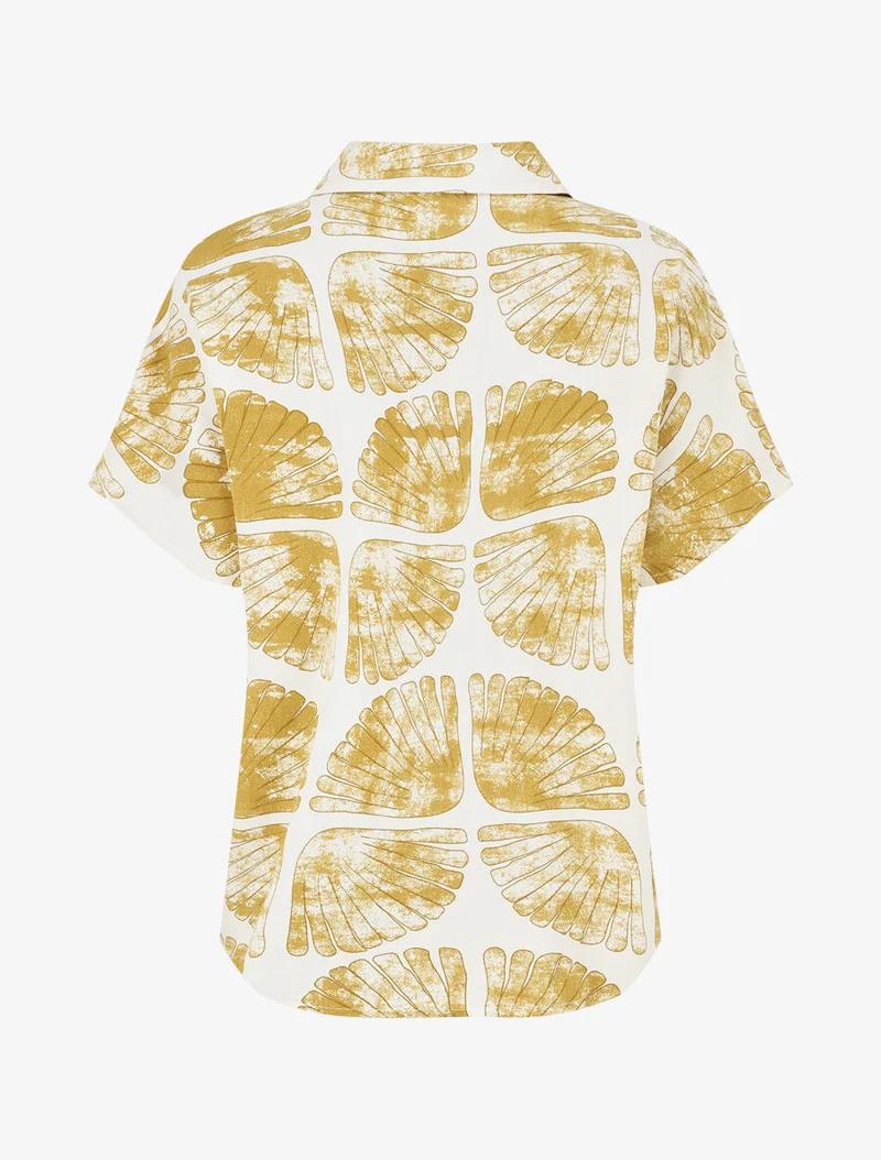 Ensemble chemise et pantalon imprimé fantaisie - Moutarde