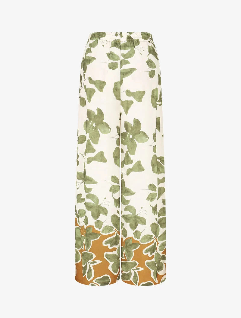 Ensemble chemise et pantalon imprimé floral - Vert