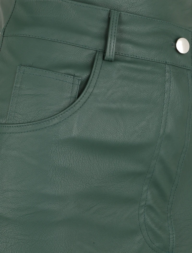 Jupe portefeuille en simili - Vert
