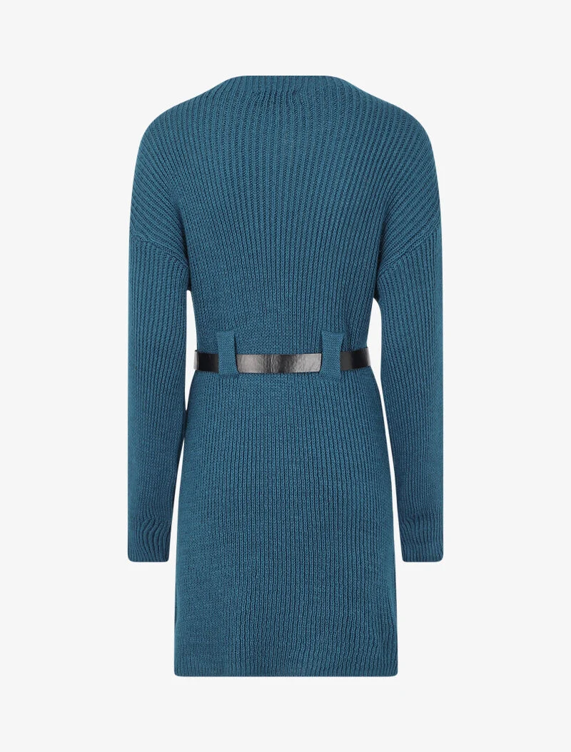 Robe pull à col montant - Bleu