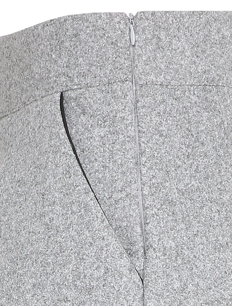 Jupe trapèze en feutrine - Gris clair