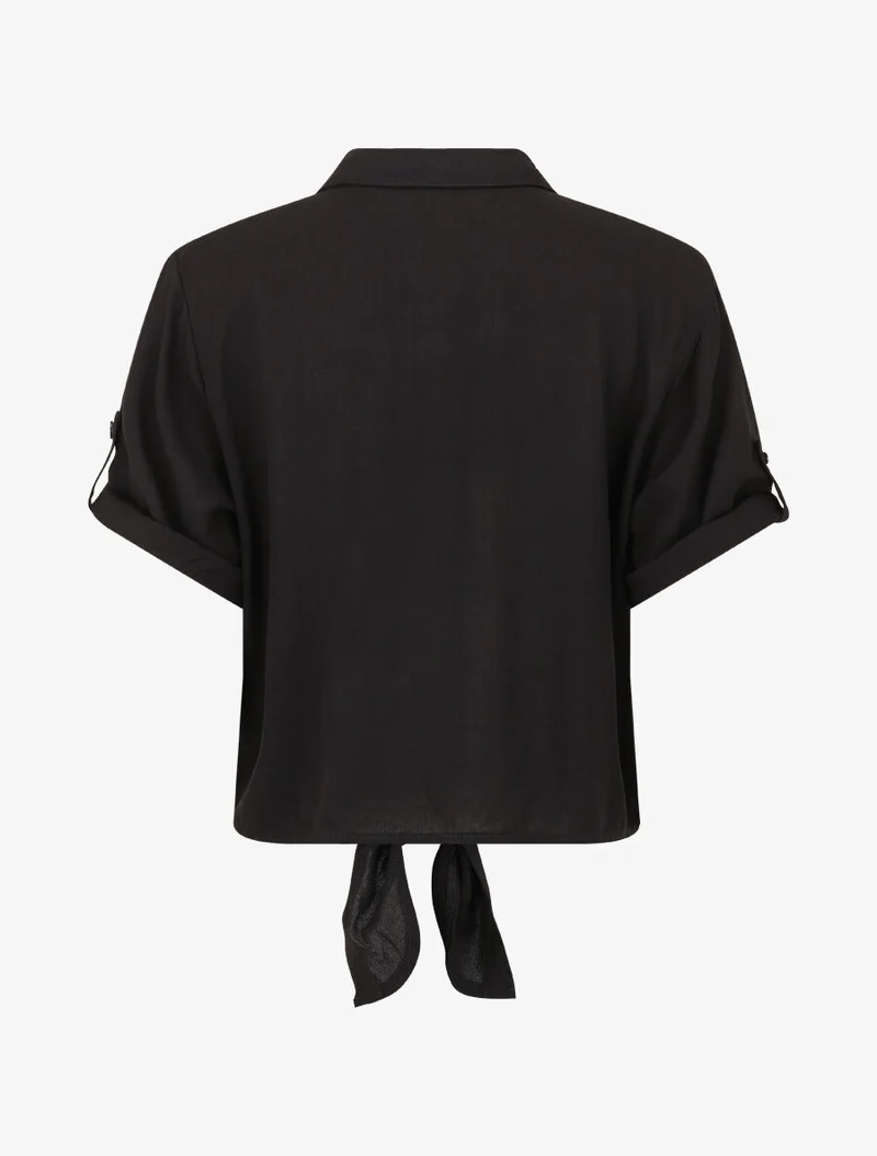 Ensemble top à nouer et pantalon - Noir