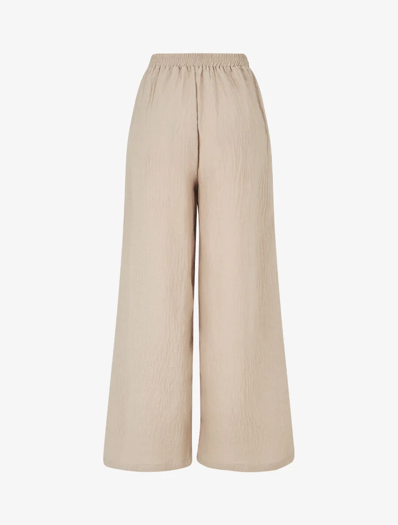 Ensemble top sans manches et pantalon - Beige