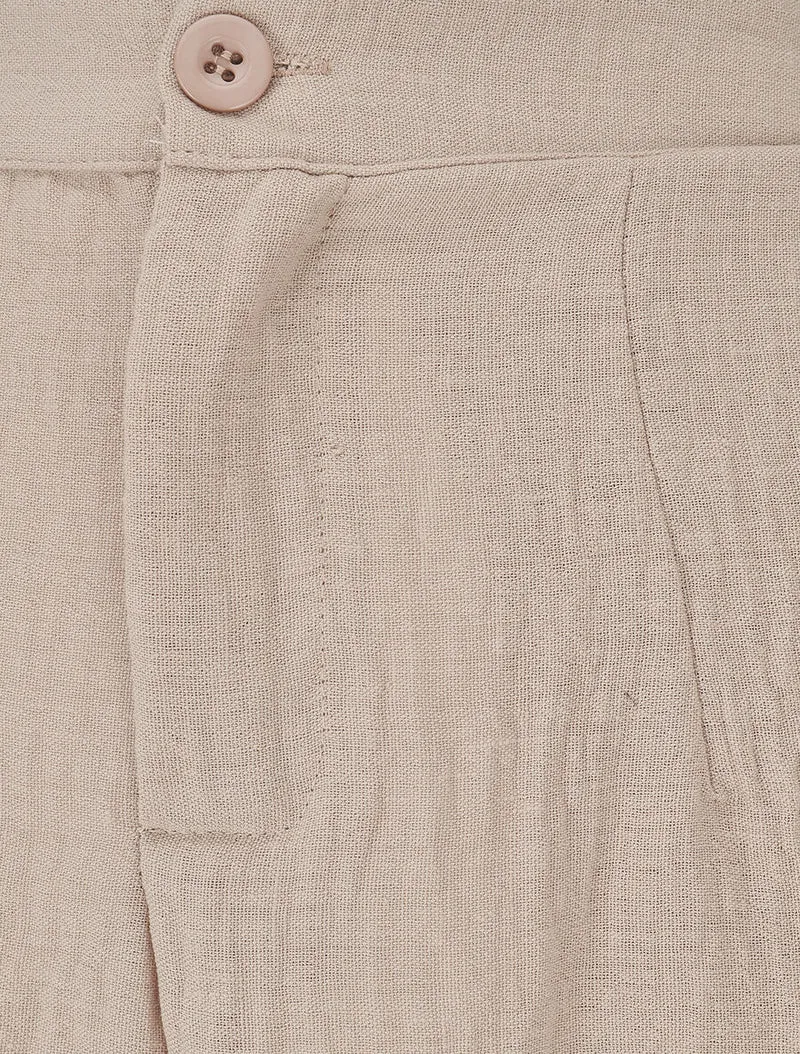 Ensemble top sans manches et pantalon - Beige