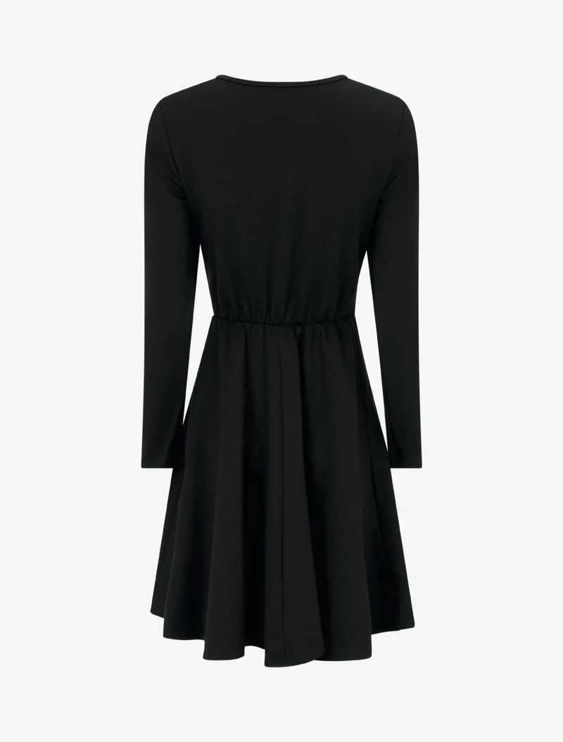 Robe patineuse à taille effet croisé - Noir