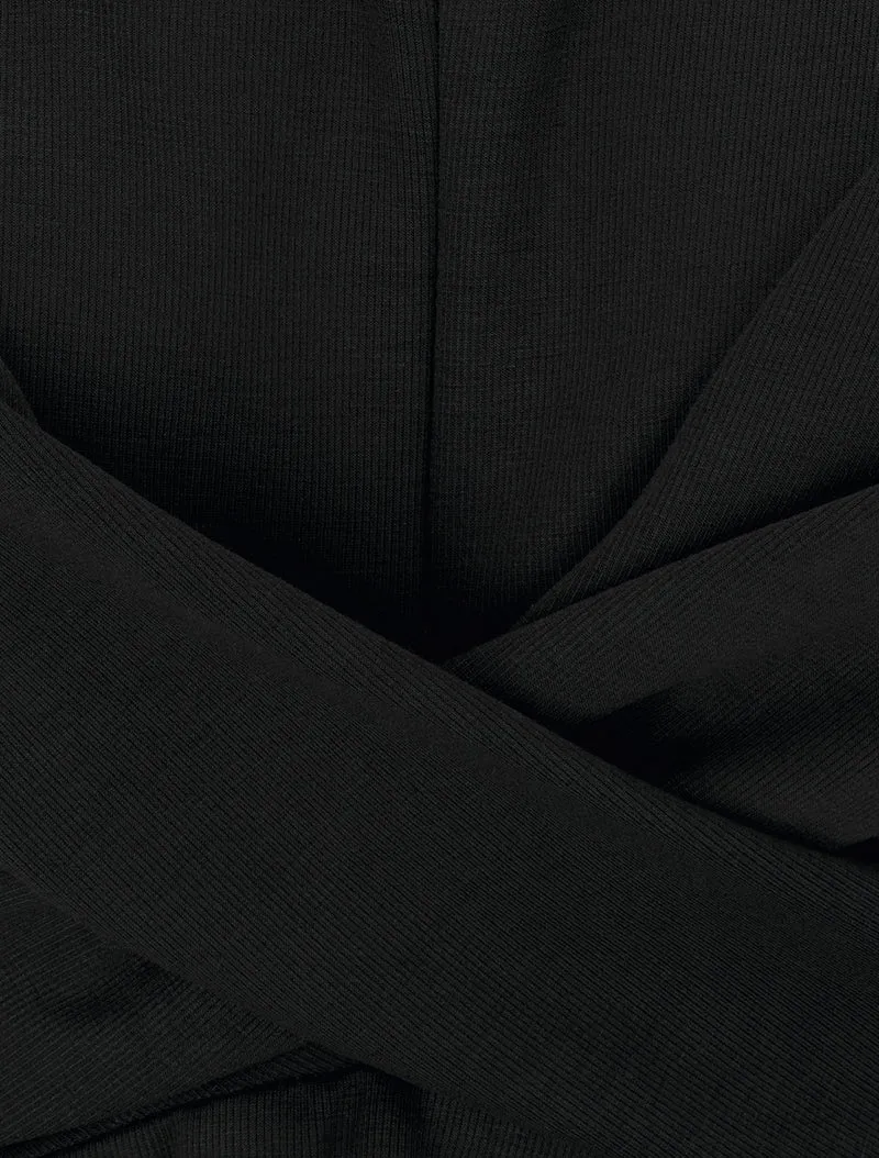 Robe patineuse à taille effet croisé - Noir