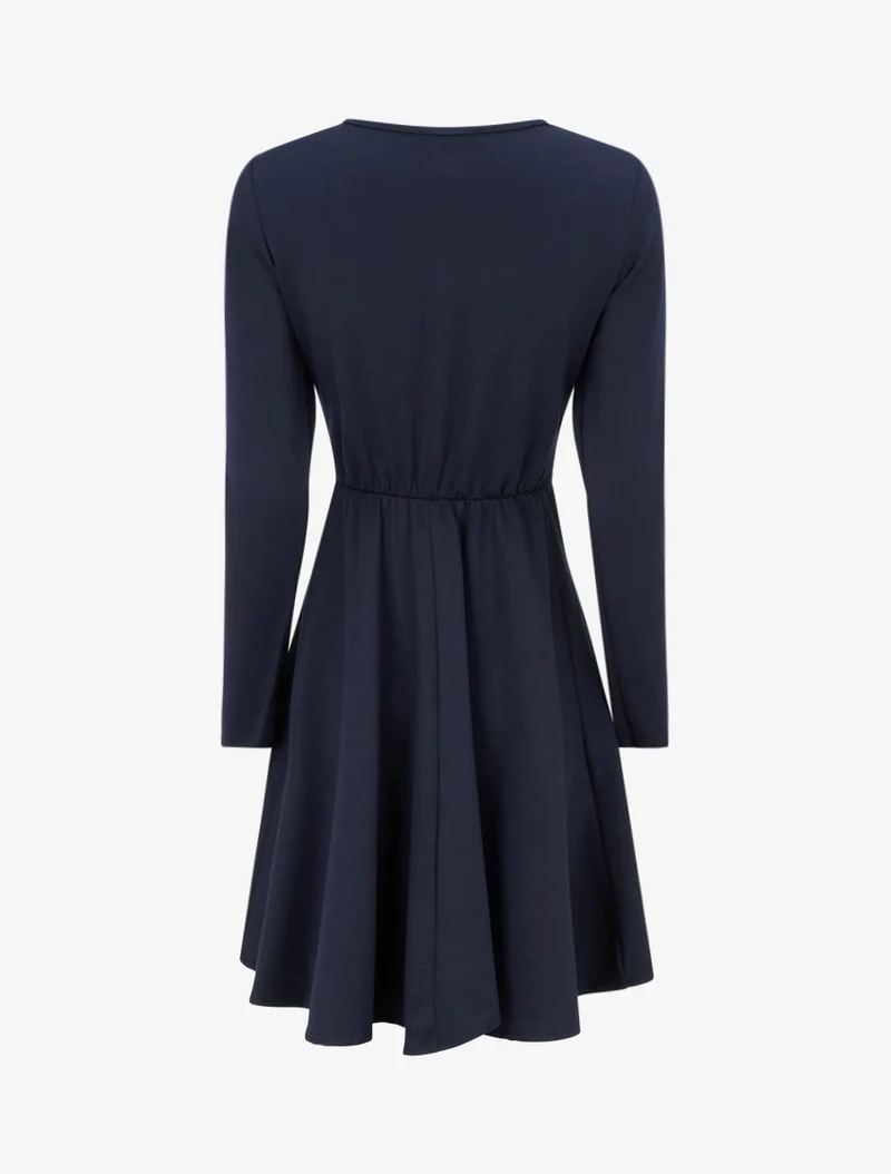 Robe patineuse à taille effet croisé - Marine