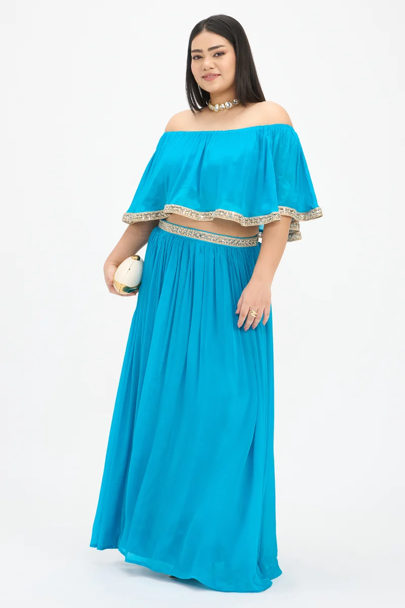Arni Top|100% Viscose Off-Shoulder Crop Top