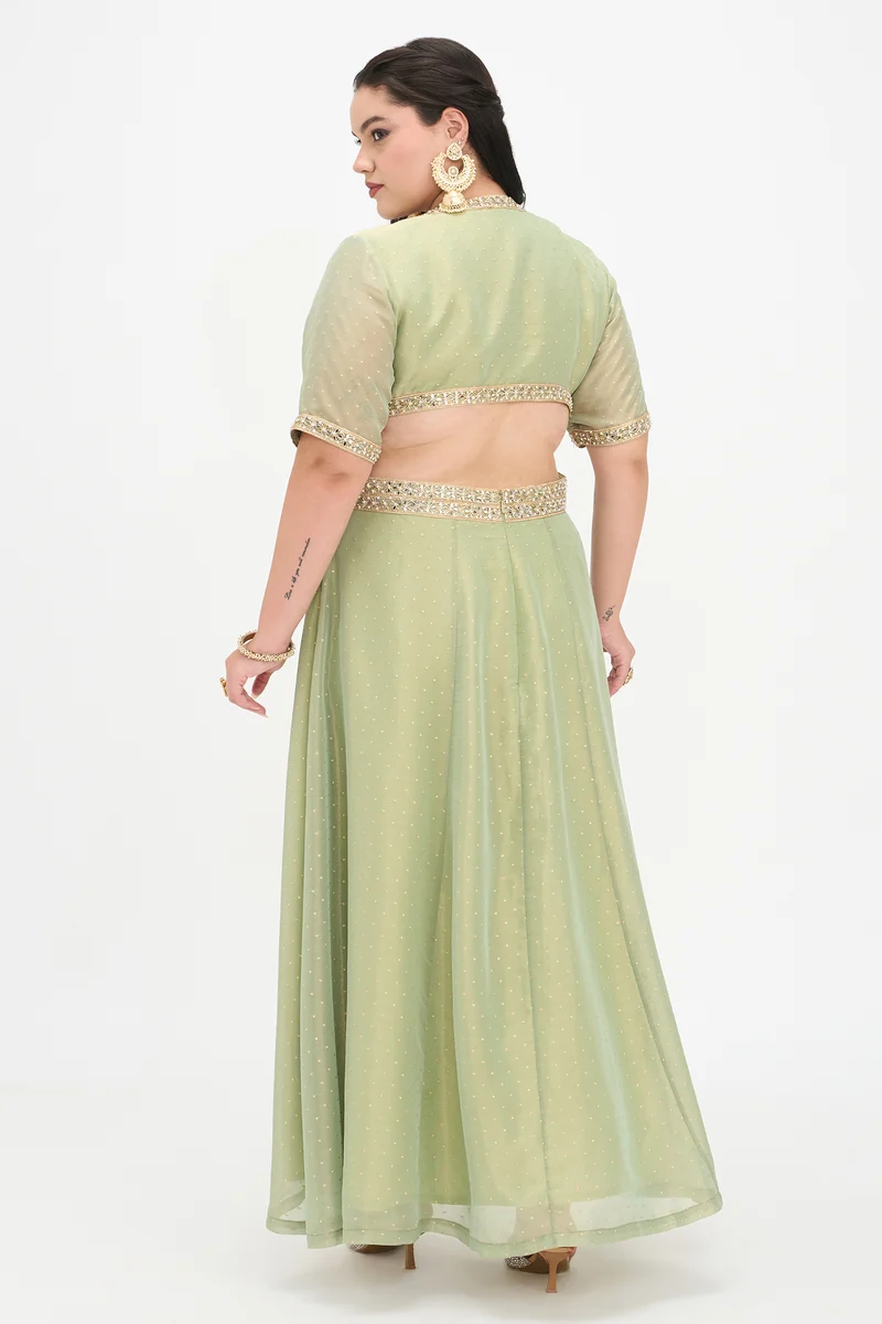 Jaya|Viscose Butta Jacquard Maxi Dress With Lace