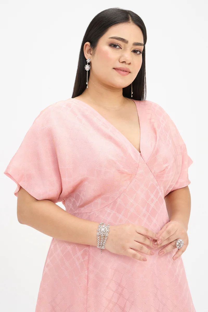 Rupal|Viscose Jacquard Fit And Flare Maxi Dress