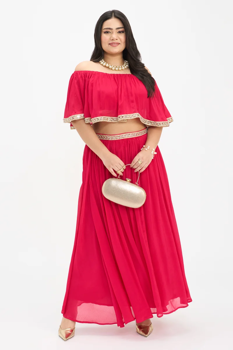 Veena Top|100% Viscose Off-Shoulder Crop Top