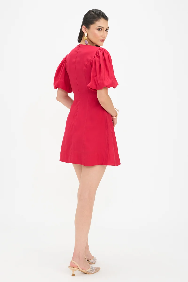 Deshika|100% Viscose A-Line Mini Dress