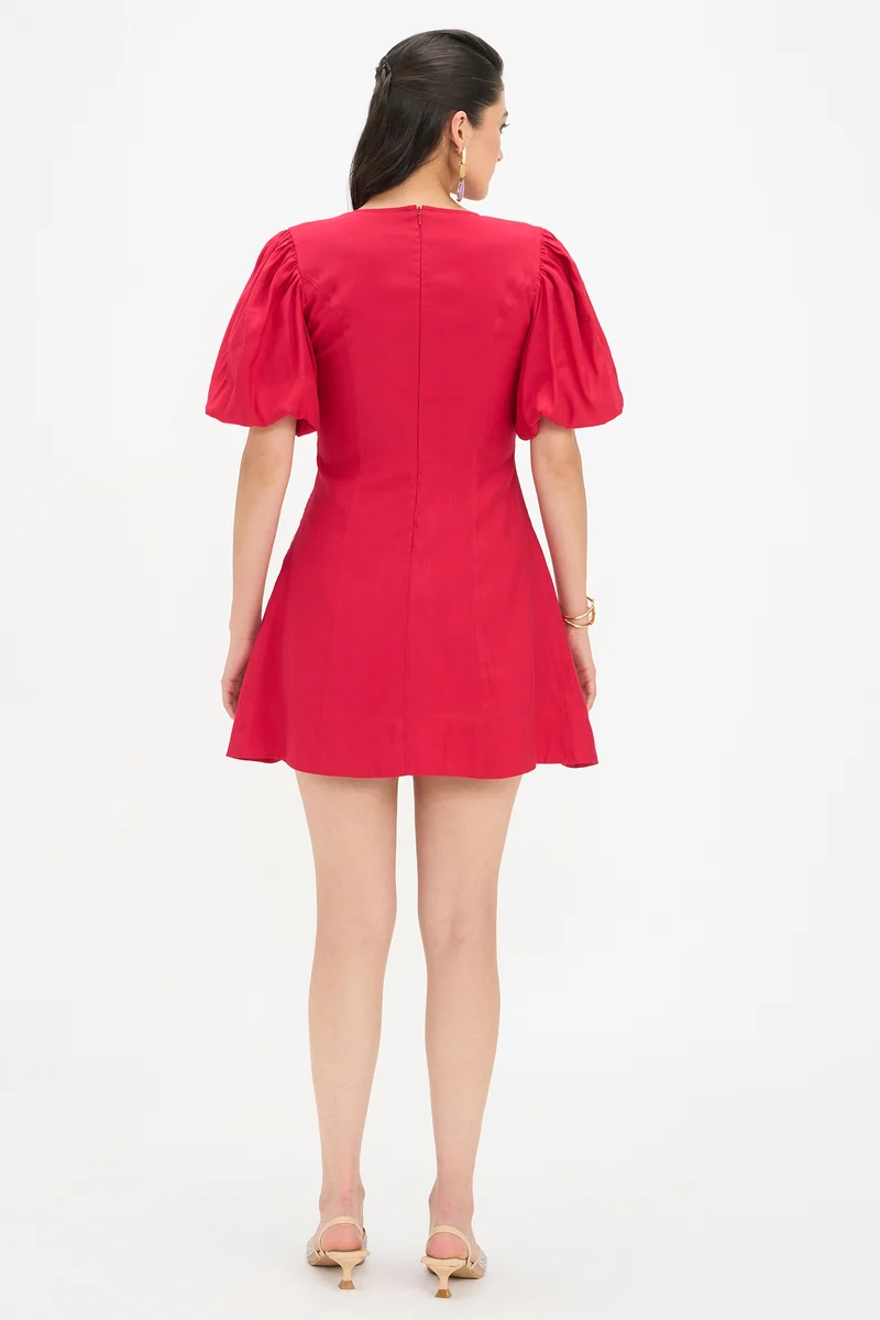 Deshika|100% Viscose A-Line Mini Dress