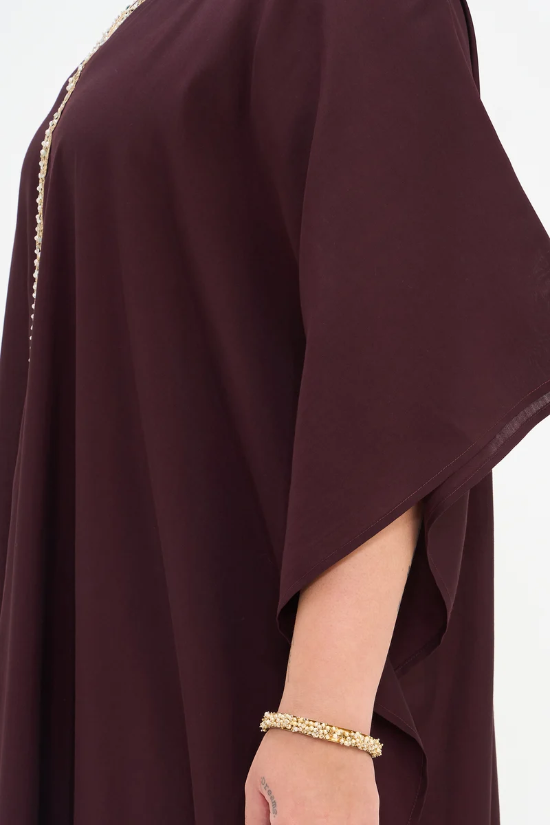 Vilasini|Viscose Kaftan Maxi Dress With Lace