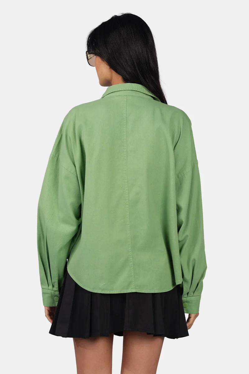 Lita|100% Cotton Relaxed Fit Wide Pocket Shirt