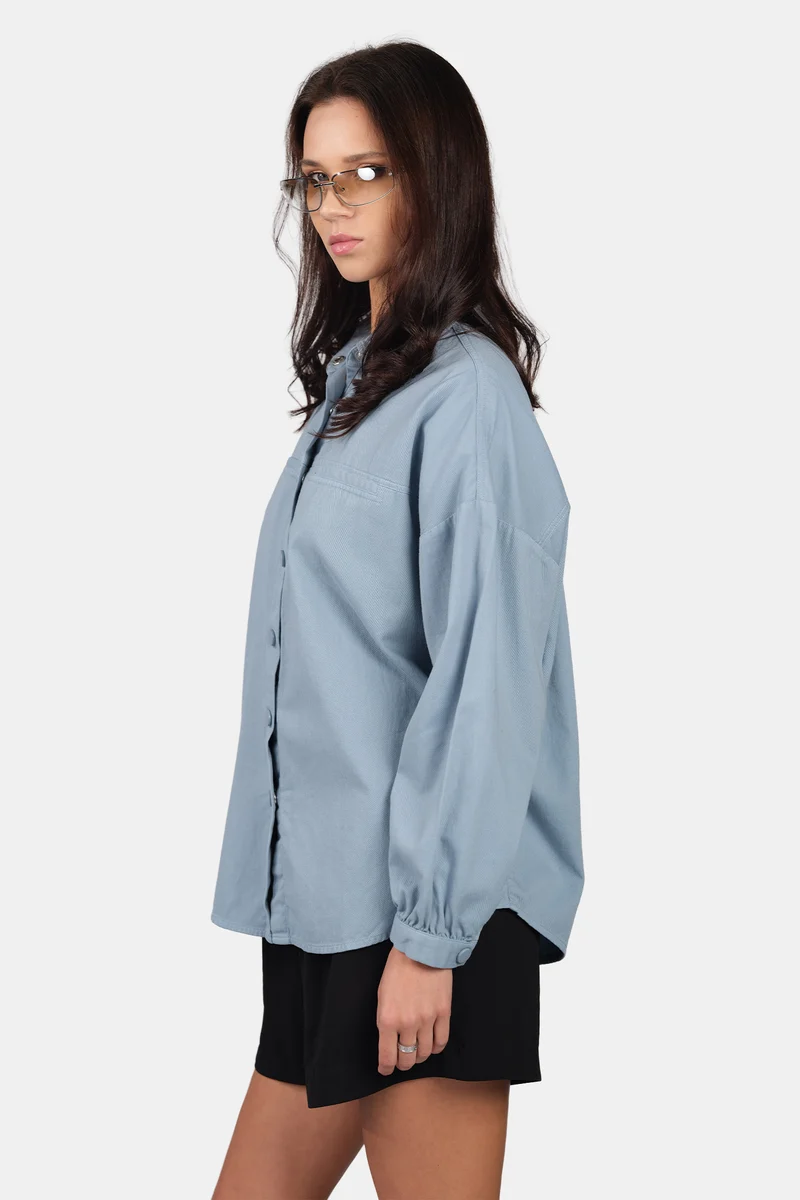 Jarani|100% Cotton Oversized Welt Pocket Shirt