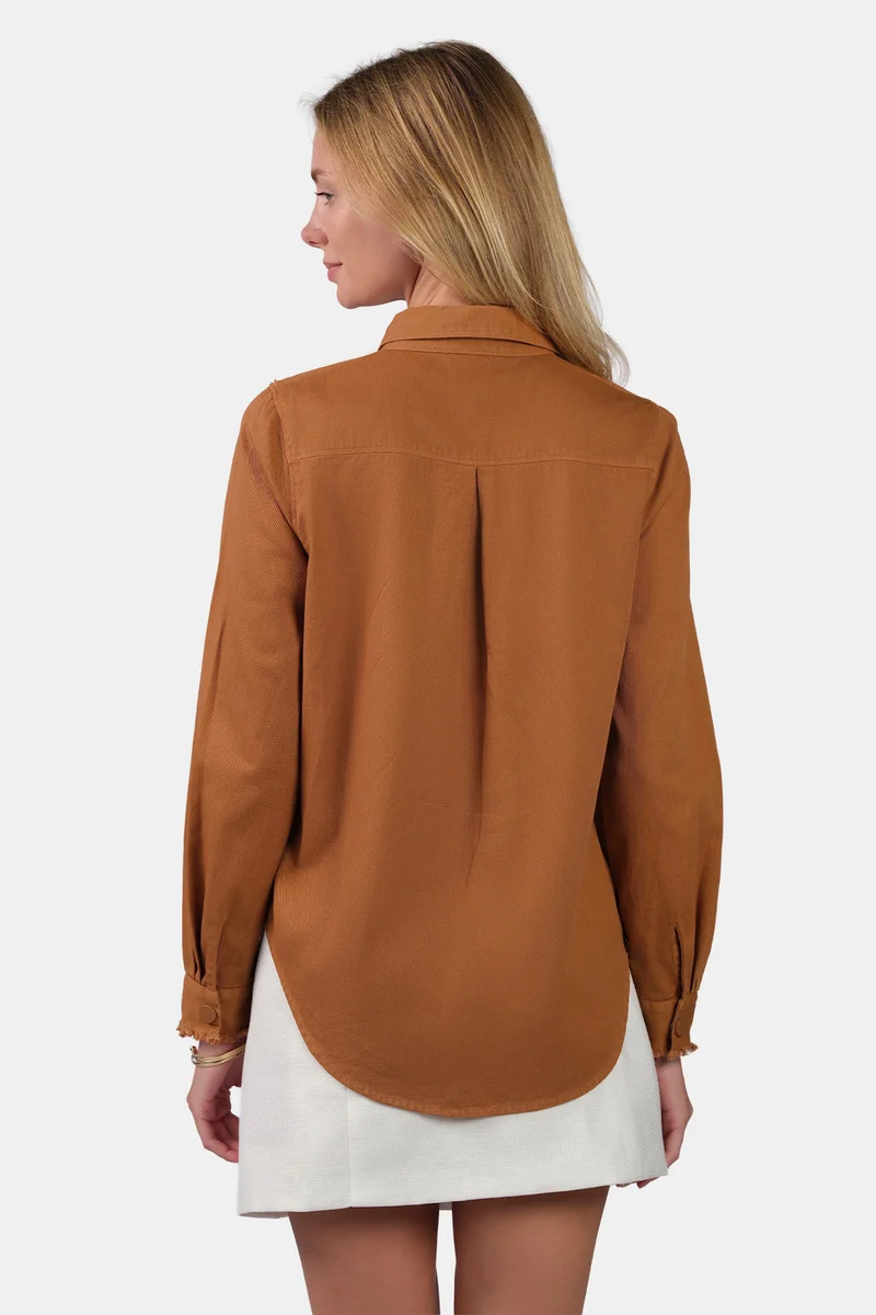 Iara|100% Cotton Flap Pocket Shirt