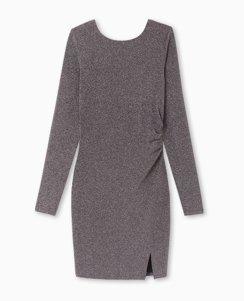 Robe moulante en maille lurex dos encolure carrée