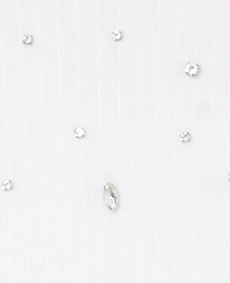 Top sans manches en maille avec strass