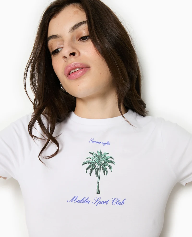 T-shirt ajusté avec print