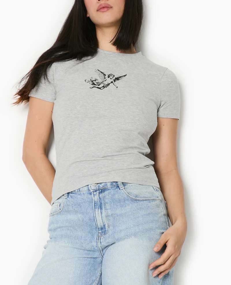 T-shirt ajusté avec print
