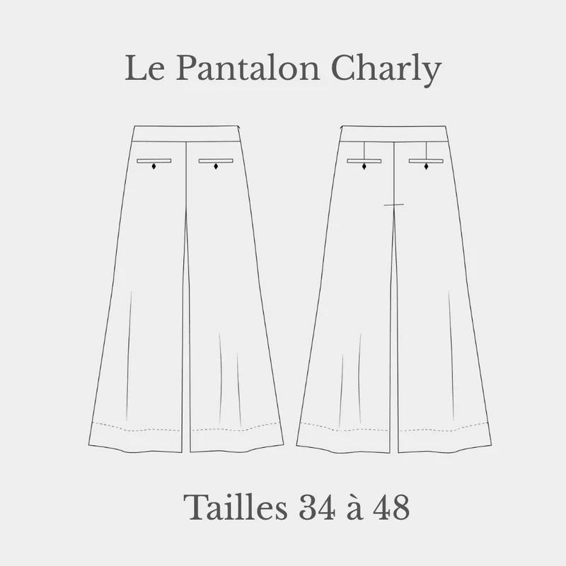 Patron de couture PDF | Le Pantalon Charly | Cha'coud | Version française uniquement