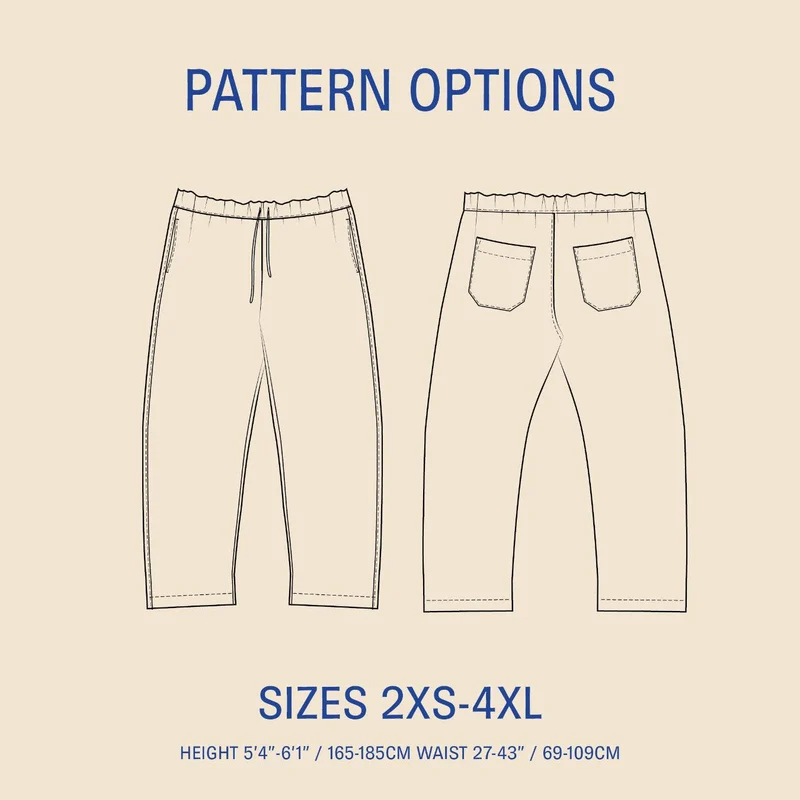 Patron de Couture PDF | Pantalon Ample UNISEXE | Wardrobe by Me