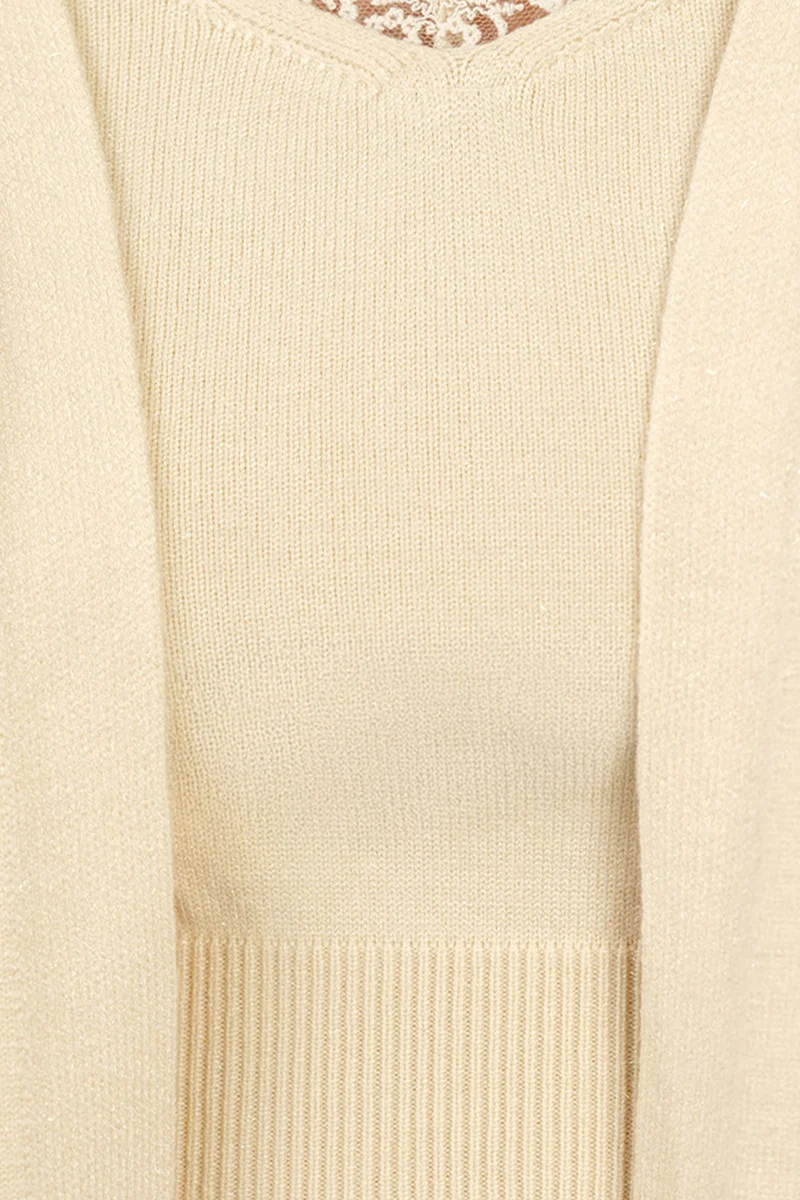 Zita|Viscose Lurex Relaxed Fit Open Knit Cardigan