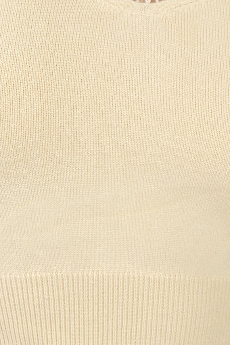 Zita Cami|Viscose Lurex Strappy Crop Knit Cami